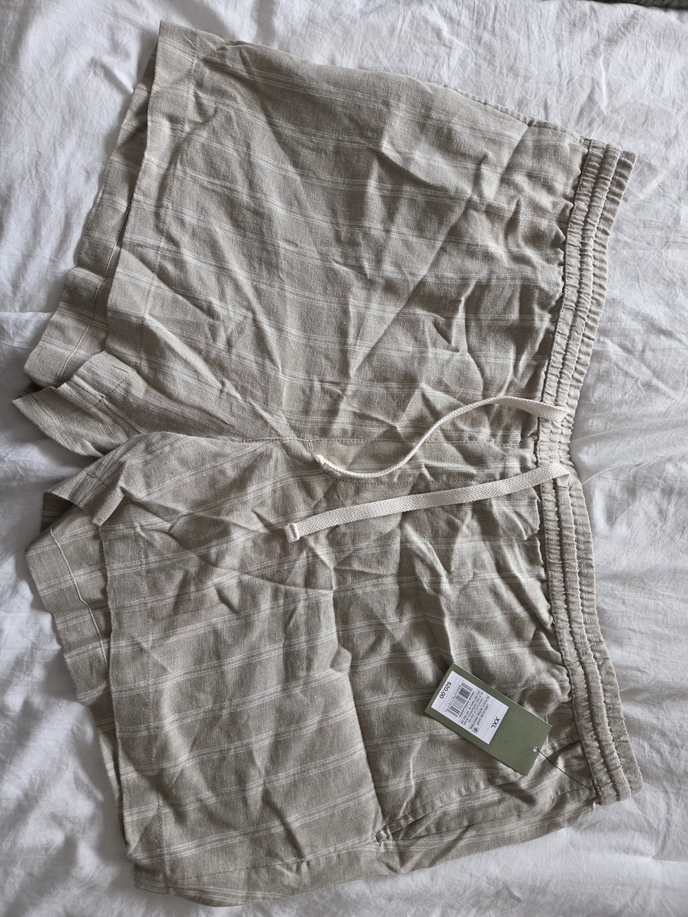 Old Navy Light Taupe Stripe Men's Drawstring Shorts